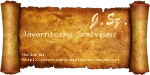 Javorniczky Szalviusz névjegykártya